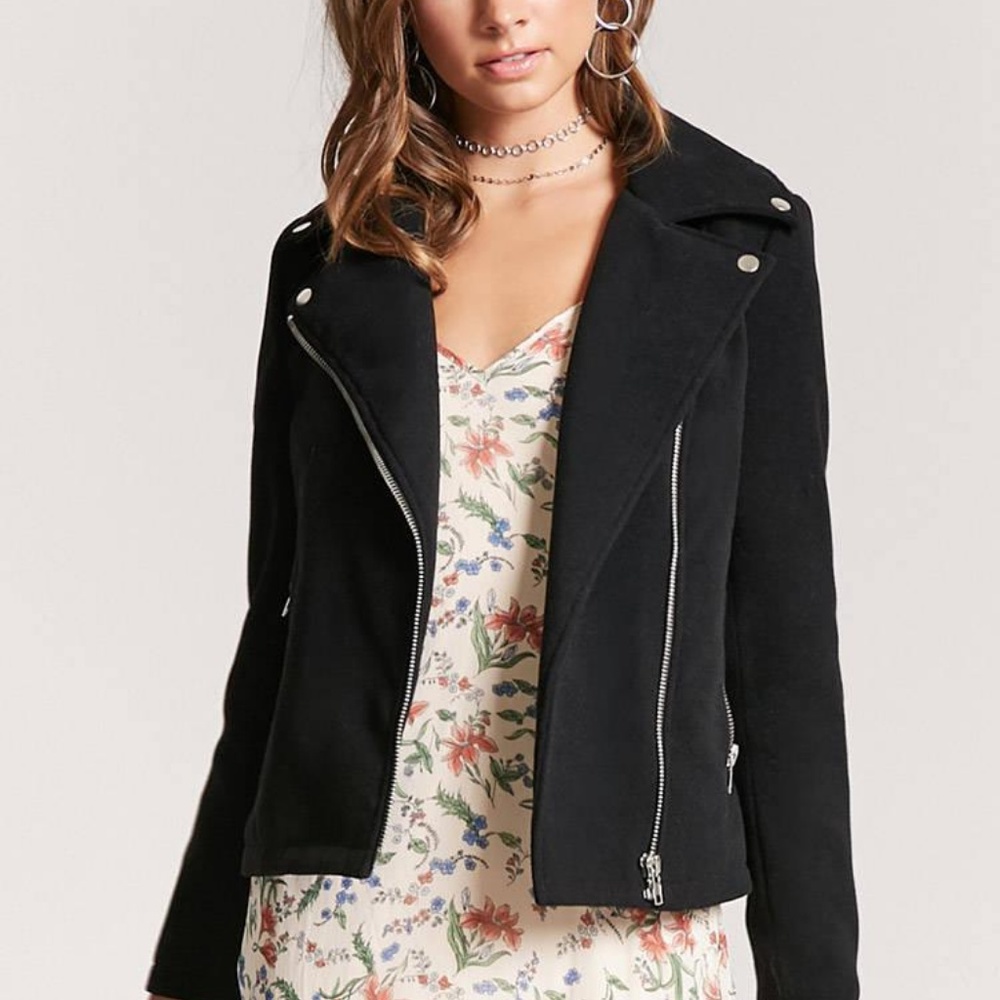 Woven Moto Jacket